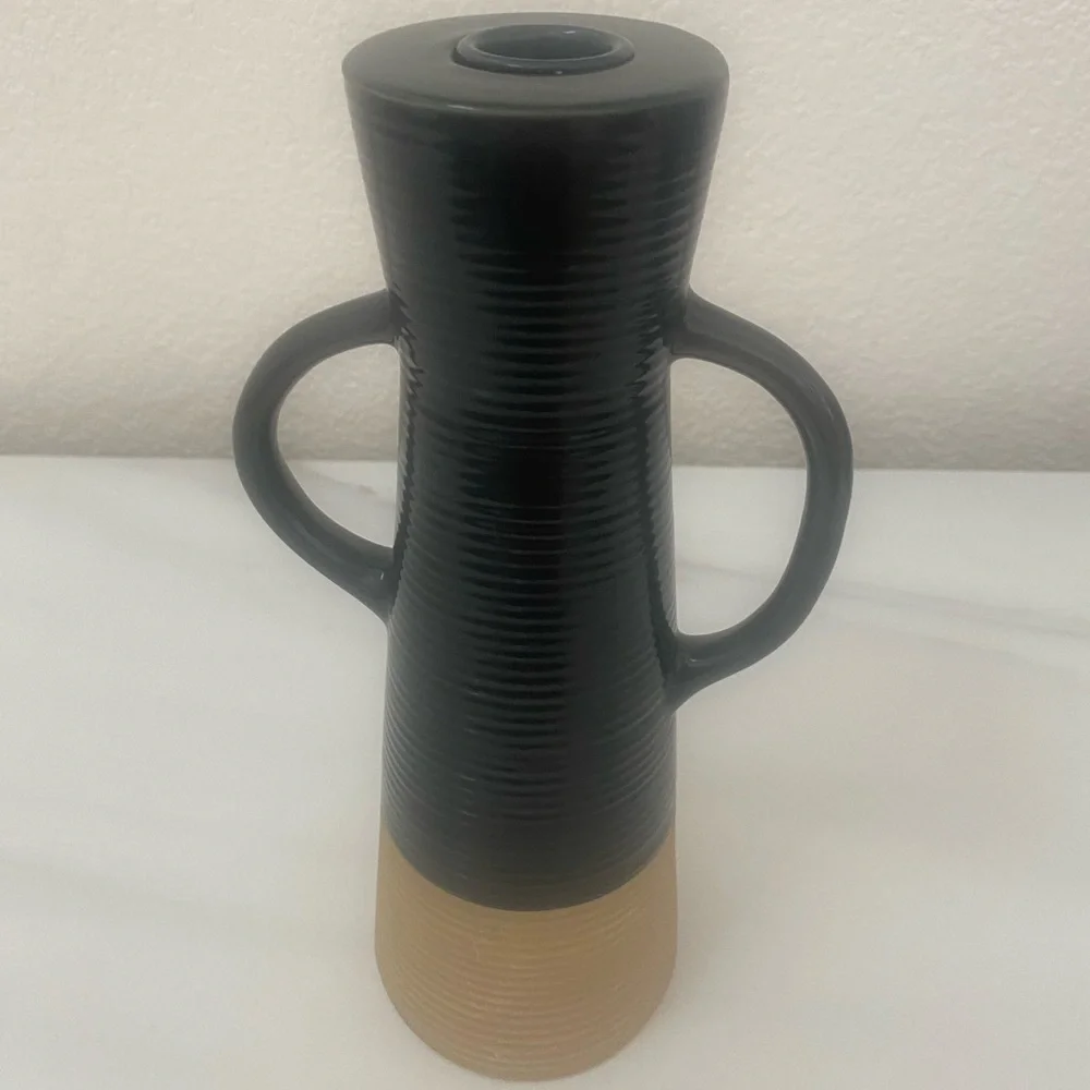 Crate & Barrel Sibely Mid-Century Modern Style Candle Holder Tall 9.5 in Taper